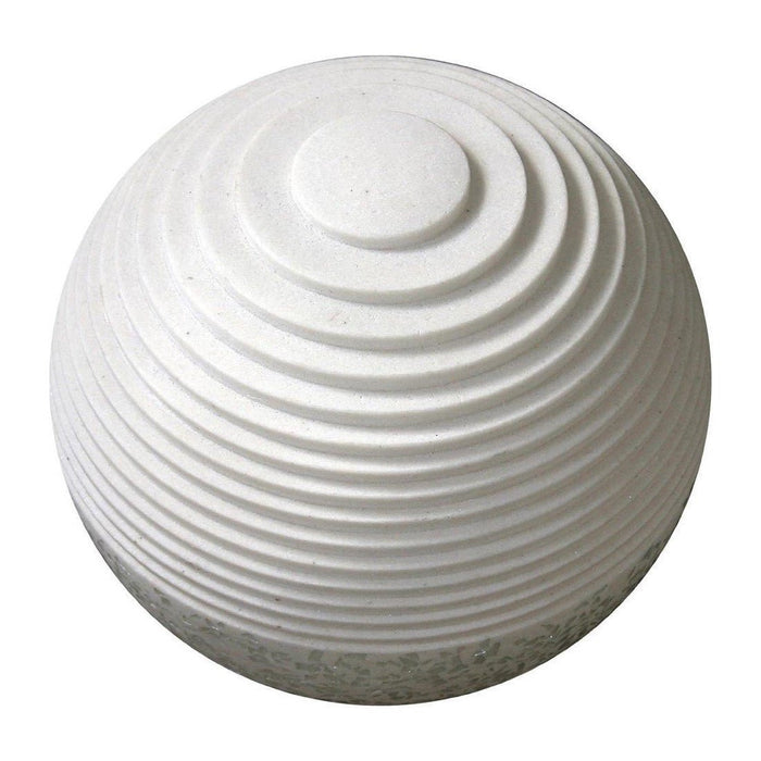 1 X 14 X 12 White Round With Lines And Light - Outdoor Ball - herplace.store