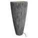 1 X 18 X 39 Gray Sandstone Ribbed Long Conical Planter With Light - herplace.store