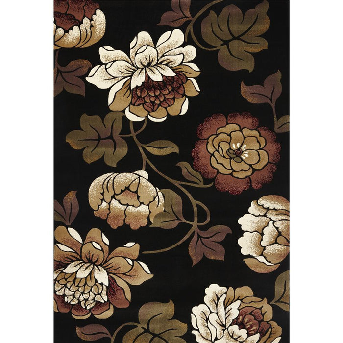 1' X 2' Black Polypropylene Area Rug - herplace.store