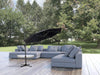 10' Black Polyester Round Tilt Cantilever Patio Umbrella With Stand - herplace.store