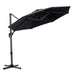 10' Black Polyester Round Tilt Cantilever Patio Umbrella With Stand - herplace.store