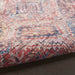 10' Blue and Red Floral Power Loom Distressed Washable Runner Rug - herplace.store