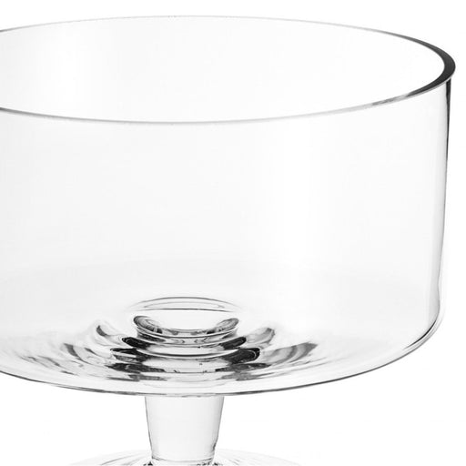 10" Clear Mouth Blown Crystal Round Trifle Bowl - herplace.store