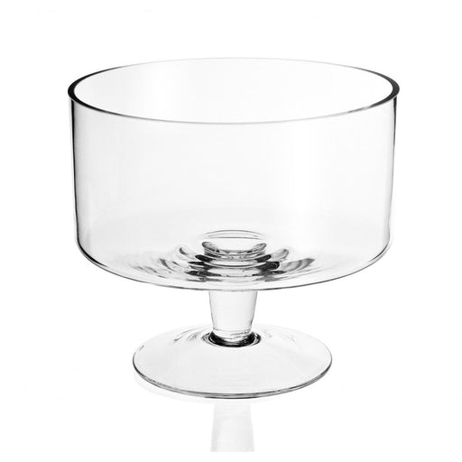 10" Clear Mouth Blown Crystal Round Trifle Bowl - herplace.store