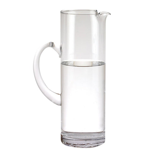 10" Clear Mouth Blown Lead Free Crystal Glass Pitcher - herplace.store