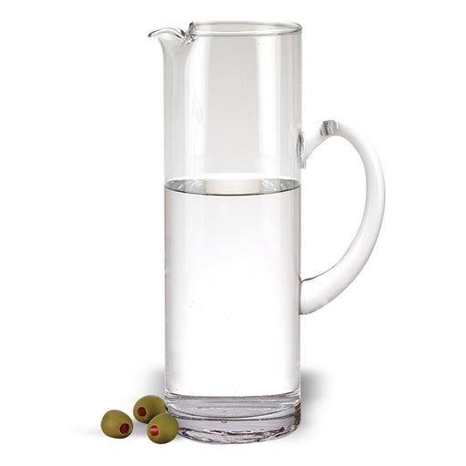 10" Clear Mouth Blown Lead Free Crystal Glass Pitcher - herplace.store