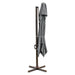 10' Dark Gray Polyester Square Tilt Cantilever Patio Umbrella With Stand - herplace.store