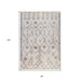 10' Gray and Ivory Geometric Shag Runner Rug - herplace.store