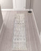 10' Gray and Ivory Geometric Shag Runner Rug - herplace.store