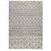 10' Gray and Ivory Geometric Shag Runner Rug - herplace.store