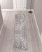 10' Ivory and Tan Floral Power Loom Distressed Washable Runner Rug - herplace.store