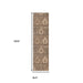 10' Ivory Beige And Light Blue Floral Stain Resistant Runner Rug - herplace.store