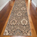 10' Ivory Beige And Light Blue Floral Stain Resistant Runner Rug - herplace.store