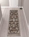 10' Ivory Blue and Brown Floral Power Loom Runner Rug - herplace.store