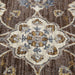 10' Ivory Blue and Brown Floral Power Loom Runner Rug - herplace.store