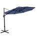 10' Navy Blue Polyester Round Tilt Cantilever Patio Umbrella With Stand - herplace.store