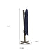 10' Navy Blue Polyester Square Tilt Cantilever Patio Umbrella With Stand - herplace.store