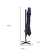 10' Navy Blue Polyester Square Tilt Cantilever Patio Umbrella With Stand - herplace.store