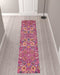 10' Pink Floral Power Loom Runner Rug - herplace.store