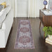 10' Red and Ivory Floral Power Loom Distressed Washable Runner Rug - herplace.store