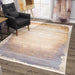 10' Runner Beige and Blue Abstract Power Loom Runner Rug - herplace.store