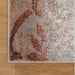 10' Rust And Gray Damask Distressed Stain Resistant Runner Rug - herplace.store