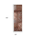 10' Rust And Gray Damask Distressed Stain Resistant Runner Rug - herplace.store