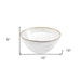 10" White and Gold Alabaster Glass Round Serving Bowl - herplace.store