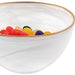 10" White and Gold Alabaster Glass Round Serving Bowl - herplace.store