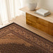 10' X 13' Beige and Black Oriental Washable Non Skid Area Rug - herplace.store