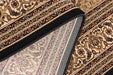 10' X 13' Beige and Black Oriental Washable Non Skid Area Rug - herplace.store