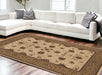 10' X 13' Beige and Brown Oriental Washable Non Skid Area Rug - herplace.store