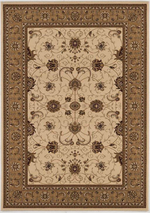 10' X 13' Beige and Brown Oriental Washable Non Skid Area Rug - herplace.store