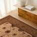 10' X 13' Beige and Brown Oriental Washable Non Skid Area Rug - herplace.store