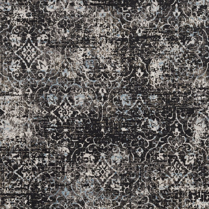 10' X 13' Black Damask Area Rug - herplace.store