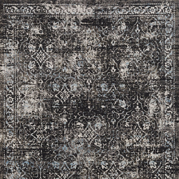 10' X 13' Black Damask Area Rug - herplace.store