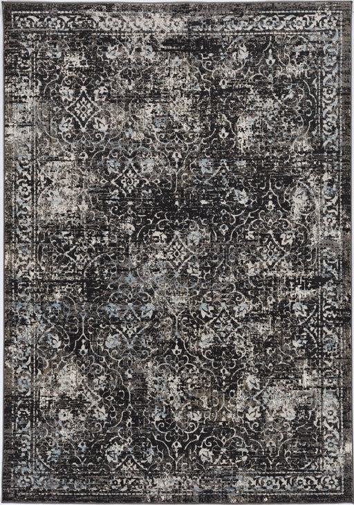 10' X 13' Black Damask Area Rug - herplace.store