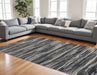 10' X 13' Grey Machine Woven Abstract Brushstroke Indoor Area Rug - herplace.store