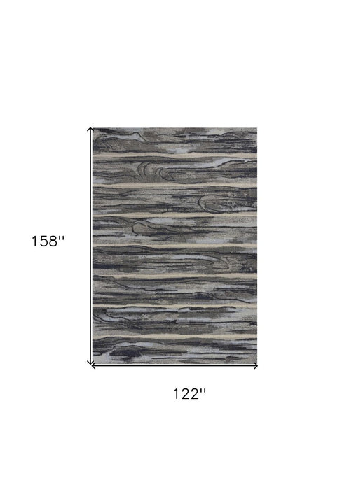 10' X 13' Grey Machine Woven Abstract Brushstroke Indoor Area Rug - herplace.store