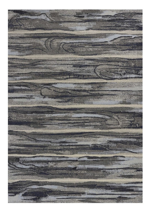 10' X 13' Grey Machine Woven Abstract Brushstroke Indoor Area Rug - herplace.store