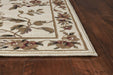 10' X 13' Ivory Machine Woven Floral Vines Indoor Area Rug - herplace.store