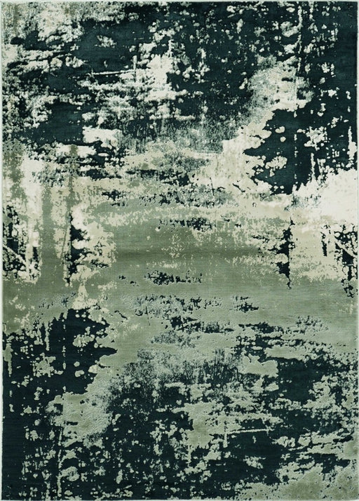 10' X 13' Silver Charcoal Machine Woven Abstract Paint Splatter Indoor Area Rug - herplace.store