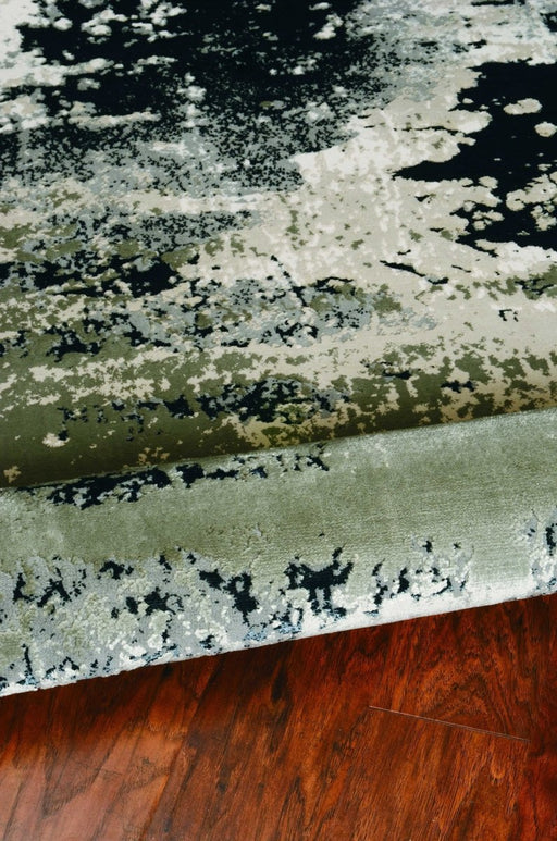 10' X 13' Silver Charcoal Machine Woven Abstract Paint Splatter Indoor Area Rug - herplace.store