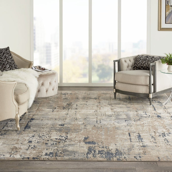 10' X 14' Beige Abstract Power Loom Area Rug - herplace.store