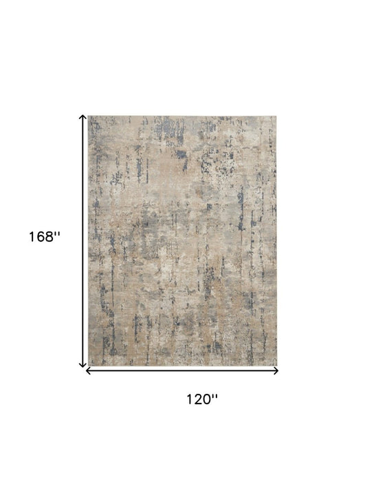 10' X 14' Beige Abstract Power Loom Area Rug - herplace.store