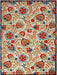 10' X 14' Beige Floral Power Loom Area Rug - herplace.store