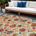 10' X 14' Beige Floral Power Loom Area Rug - herplace.store