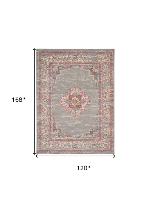 10' X 14' Blue Moroccan Power Loom Distressed Area Rug - herplace.store