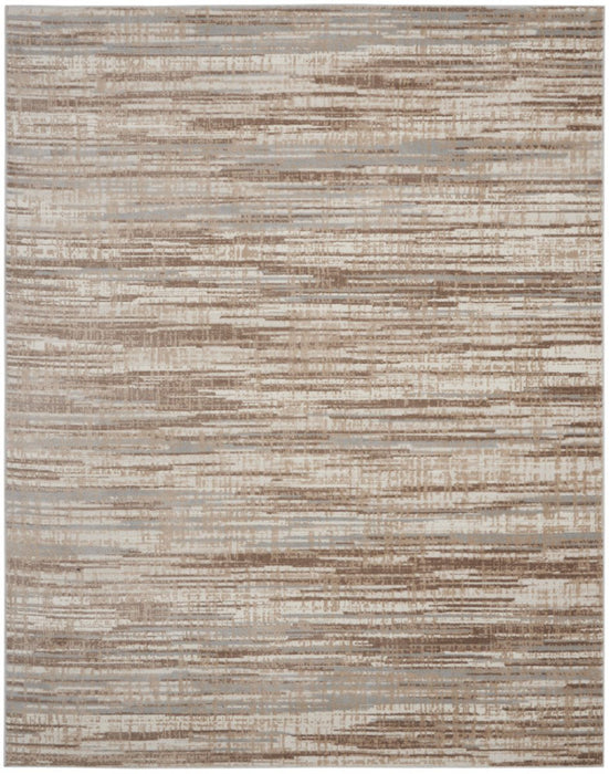 10' X 14' Brown Abstract Power Loom Area Rug - herplace.store