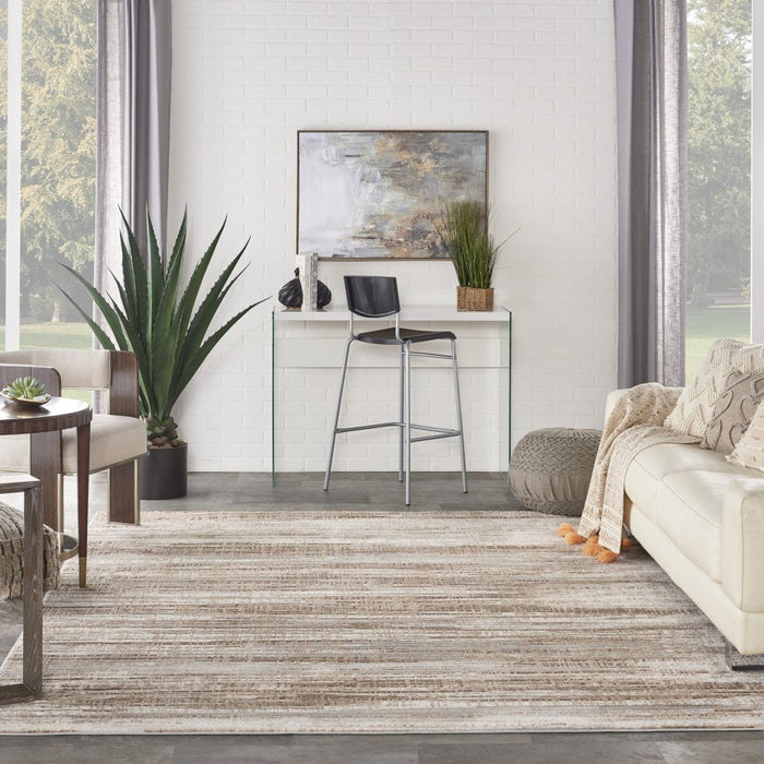 10' X 14' Brown Abstract Power Loom Area Rug - herplace.store